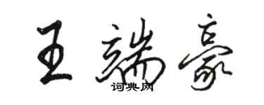 骆恒光王端豪行书个性签名怎么写