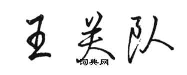骆恒光王关队行书个性签名怎么写