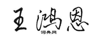 骆恒光王鸿恩行书个性签名怎么写