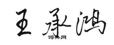 骆恒光王承鸿行书个性签名怎么写