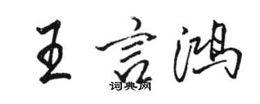骆恒光王言鸿行书个性签名怎么写
