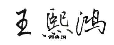 骆恒光王熙鸿行书个性签名怎么写