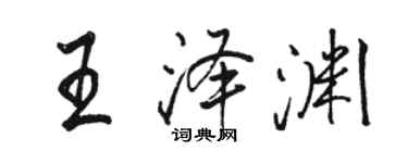 骆恒光王泽渊行书个性签名怎么写