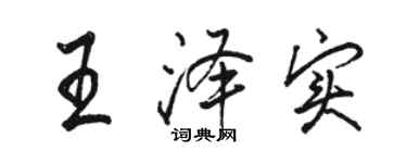 骆恒光王泽实行书个性签名怎么写