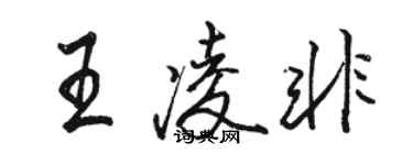骆恒光王凌非行书个性签名怎么写