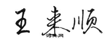 骆恒光王来顺行书个性签名怎么写