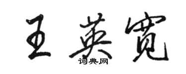 骆恒光王英宽行书个性签名怎么写