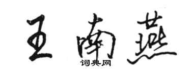 骆恒光王南燕行书个性签名怎么写