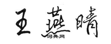 骆恒光王燕晴行书个性签名怎么写