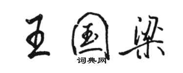 骆恒光王国梁行书个性签名怎么写
