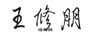 骆恒光王修朋行书个性签名怎么写