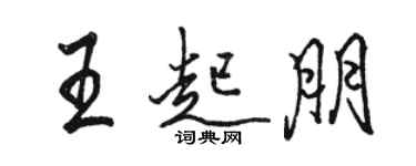 骆恒光王起朋行书个性签名怎么写