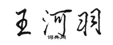 骆恒光王河羽行书个性签名怎么写
