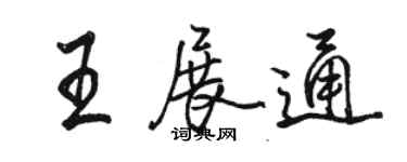 骆恒光王展通行书个性签名怎么写
