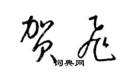 梁锦英贺飞草书个性签名怎么写