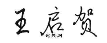 骆恒光王启贺行书个性签名怎么写