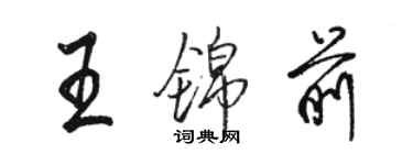 骆恒光王锦前行书个性签名怎么写