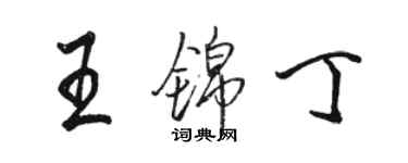 骆恒光王锦丁行书个性签名怎么写