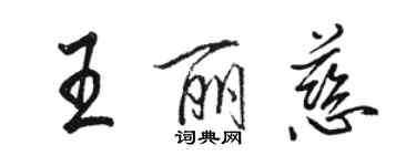 骆恒光王丽慈行书个性签名怎么写