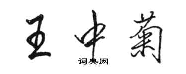 骆恒光王中菊行书个性签名怎么写