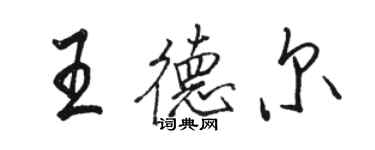 骆恒光王德尔行书个性签名怎么写
