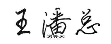 骆恒光王潘总行书个性签名怎么写
