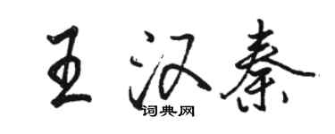 骆恒光王汉秦行书个性签名怎么写