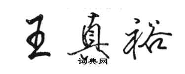 骆恒光王真裕行书个性签名怎么写