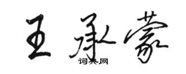 骆恒光王承蒙行书个性签名怎么写