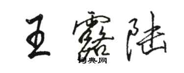 骆恒光王露陆行书个性签名怎么写