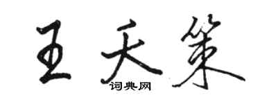 骆恒光王夭策行书个性签名怎么写
