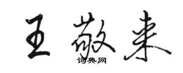 骆恒光王敬来行书个性签名怎么写