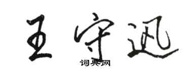 骆恒光王守迅行书个性签名怎么写