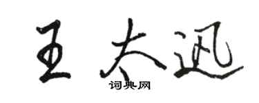 骆恒光王太迅行书个性签名怎么写