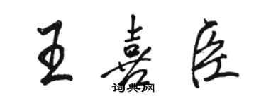 骆恒光王喜臣行书个性签名怎么写