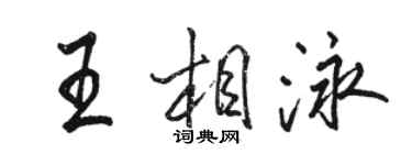 骆恒光王相泳行书个性签名怎么写