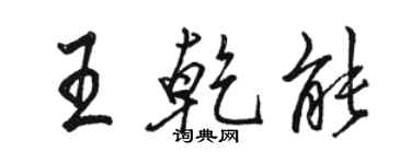 骆恒光王乾能行书个性签名怎么写