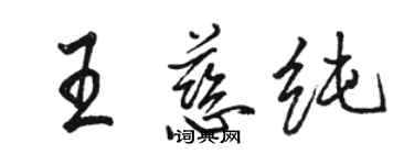 骆恒光王慈纯行书个性签名怎么写