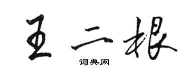 骆恒光王二根行书个性签名怎么写