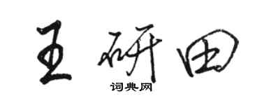 骆恒光王研田行书个性签名怎么写