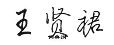 骆恒光王贤裙行书个性签名怎么写