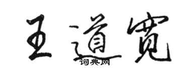 骆恒光王道宽行书个性签名怎么写