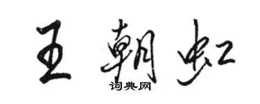 骆恒光王朝虹行书个性签名怎么写