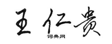 骆恒光王仁贵行书个性签名怎么写
