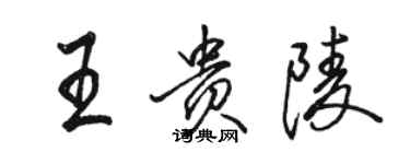 骆恒光王贵陵行书个性签名怎么写