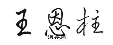 骆恒光王恩柱行书个性签名怎么写