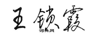 骆恒光王锁霞行书个性签名怎么写