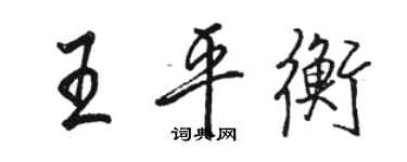 骆恒光王平衡行书个性签名怎么写