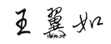 骆恒光王翼如行书个性签名怎么写