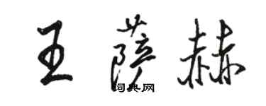 骆恒光王萨赫行书个性签名怎么写